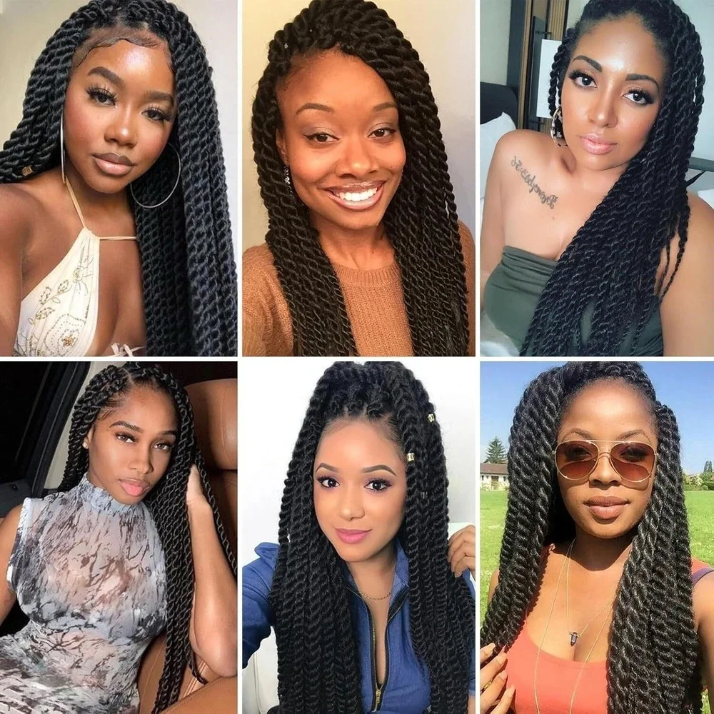 Pack‎ of 7 Senegalese Jumbo Havana Twist Kinky Hair Crochet for Women 10 inch